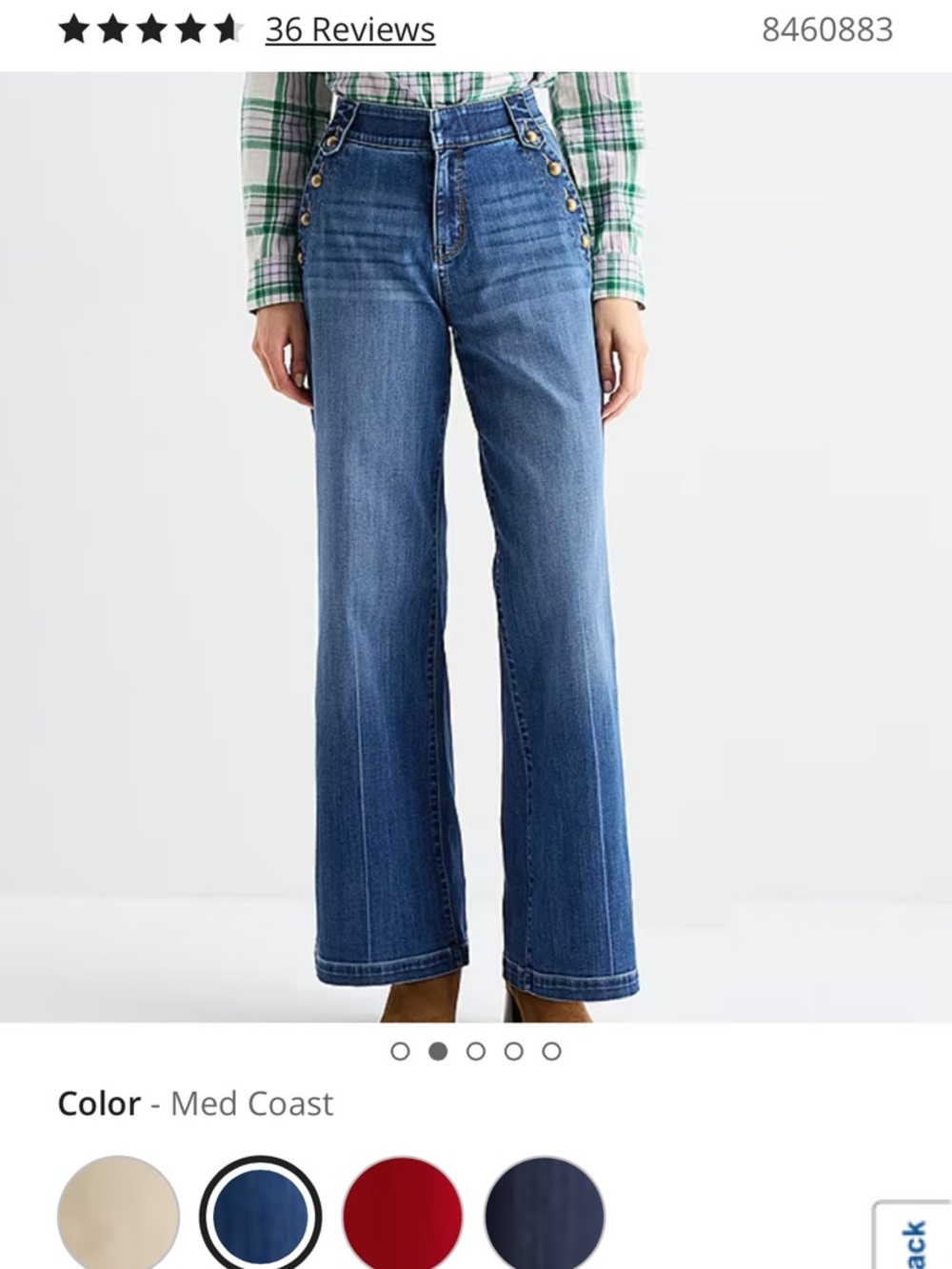 St. John's Bay High-Rise Wide-Leg Jeans NWT Size 14 Stretch Tummy Control Fabric - Picture 2 of 12